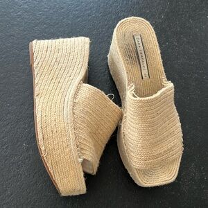 Zara raffia wedge platform